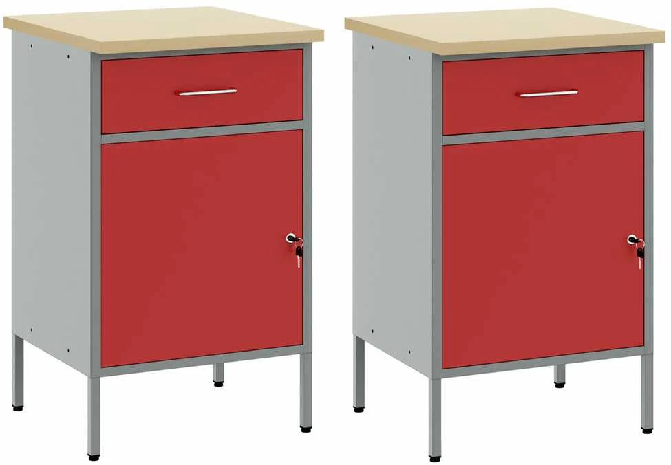 Darbo spinta 2 vnt. Raudona ir pilka 100 x 55 x 85 cm