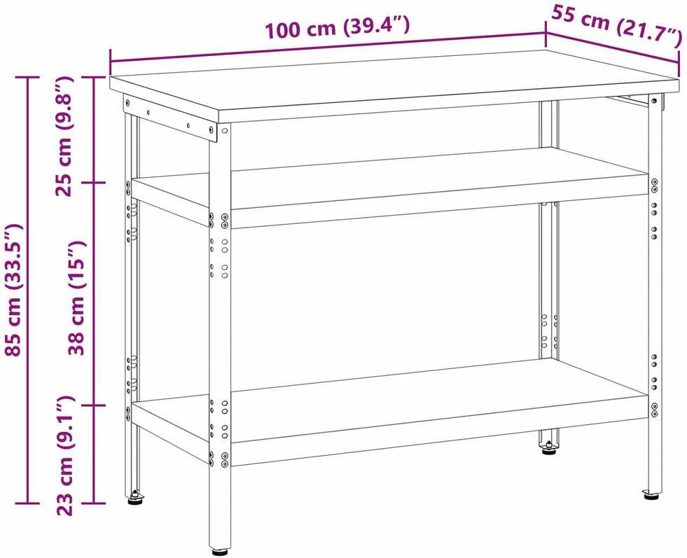 Darbo stalas Pilka ir smėlinė 100 x 55 x 85 cm Plienas