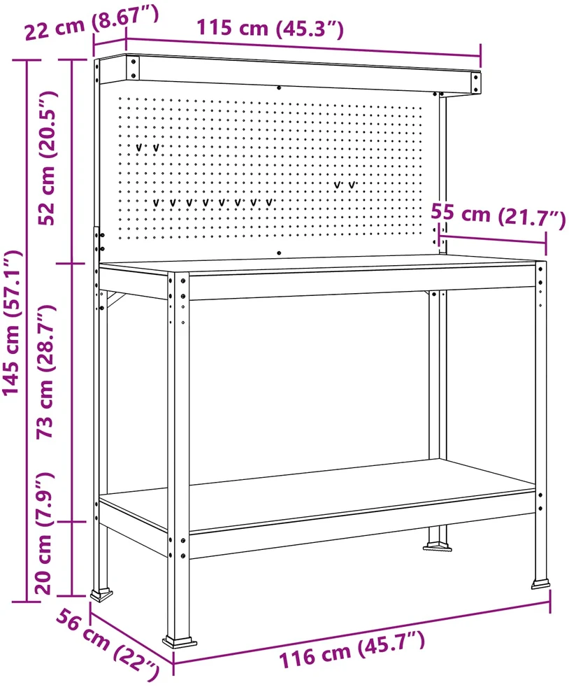Darbo stalas su lentyna su saugykla Juodas 114 x 54 x 145 cm