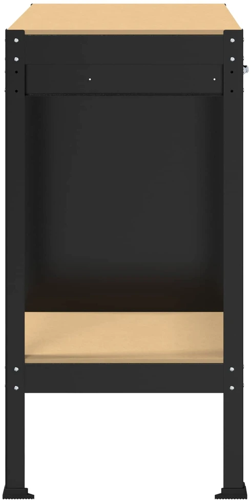 Darbo stalas su stalčių su lentyna Juodas 90 x 49 x 91 cm