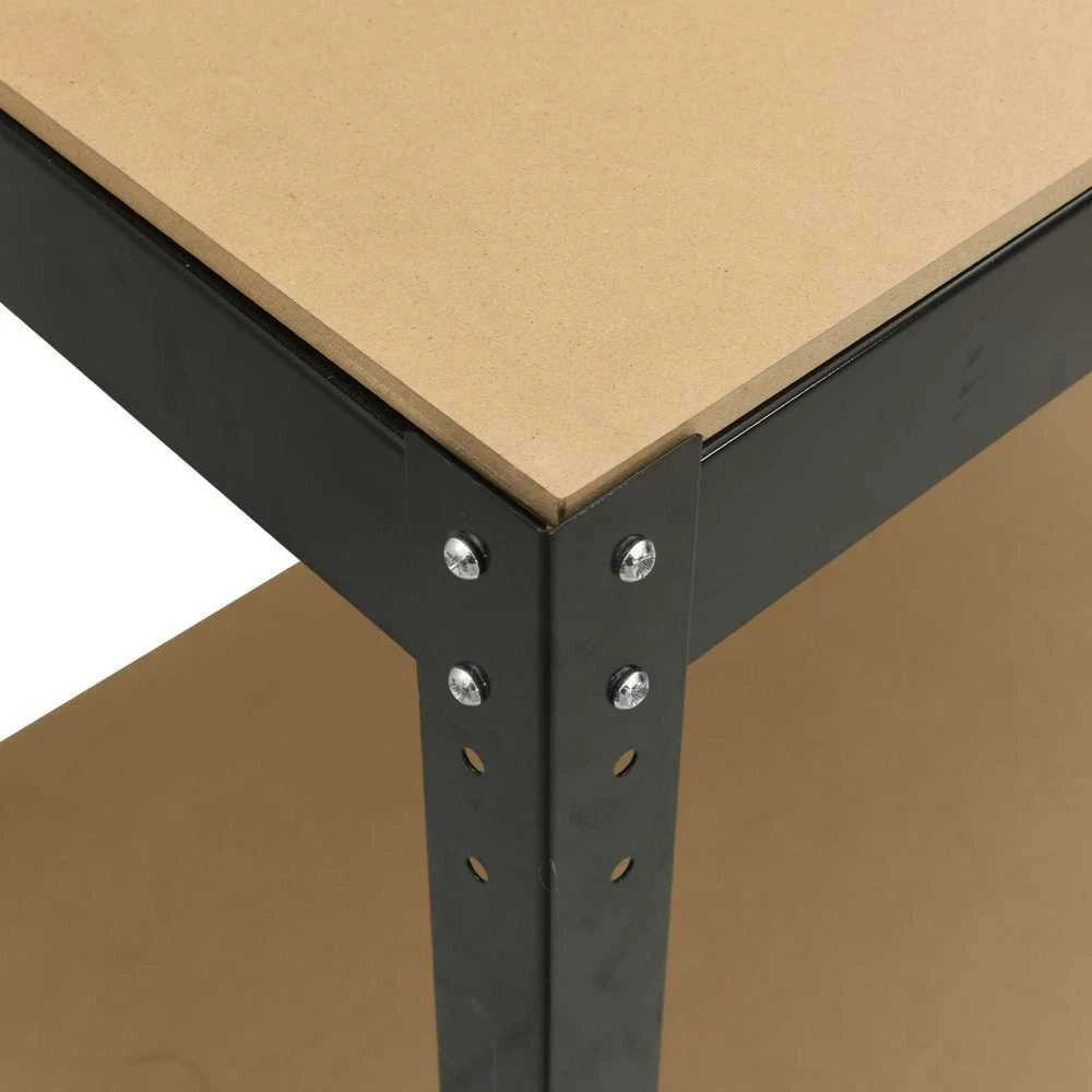 Darbo stalas su lentyna su saugykla Juodas 115 x 55 x 91 cm