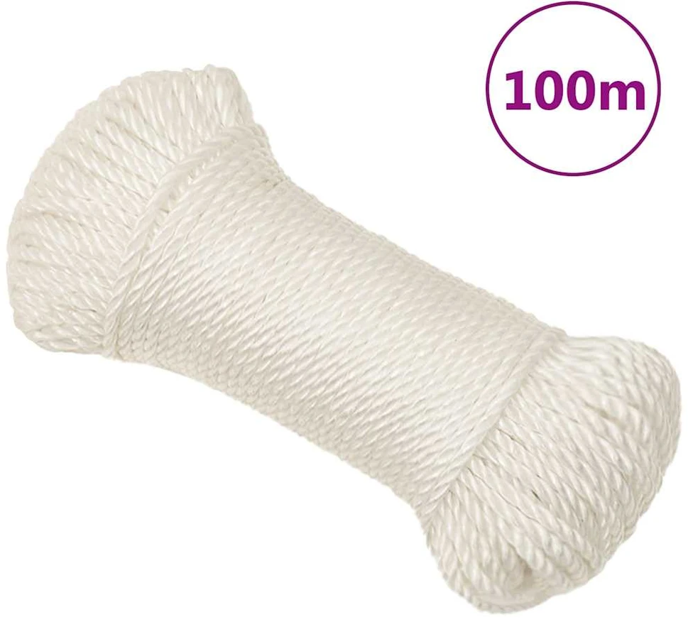 Darbo virvė, baltos spalvos, 3mm, 100m, polipropilenas