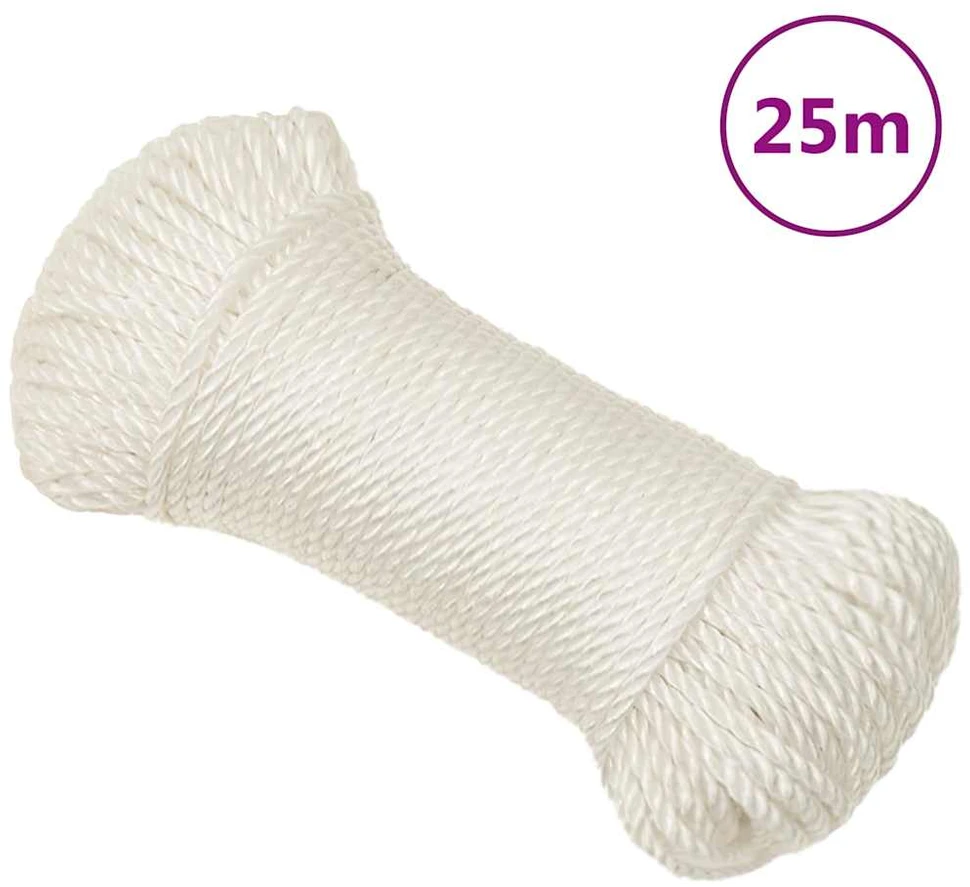 Darbo virvė, baltos spalvos, 3mm, 25m, polipropilenas