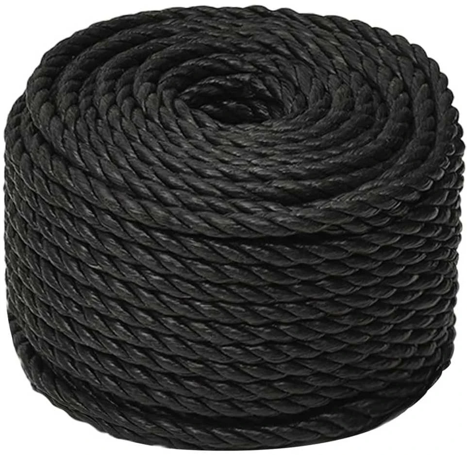 Darbo virvė, juodos spalvos, 10mm, 50m, polipropilenas
