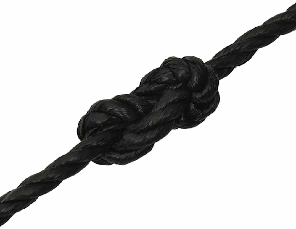 Darbo virvė, juodos spalvos, 12mm, 25m, polipropilenas