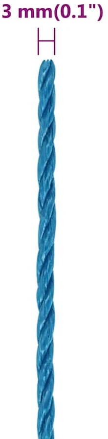 Darbo virvė, mėlynos spalvos, 3mm, 25m, polipropilenas