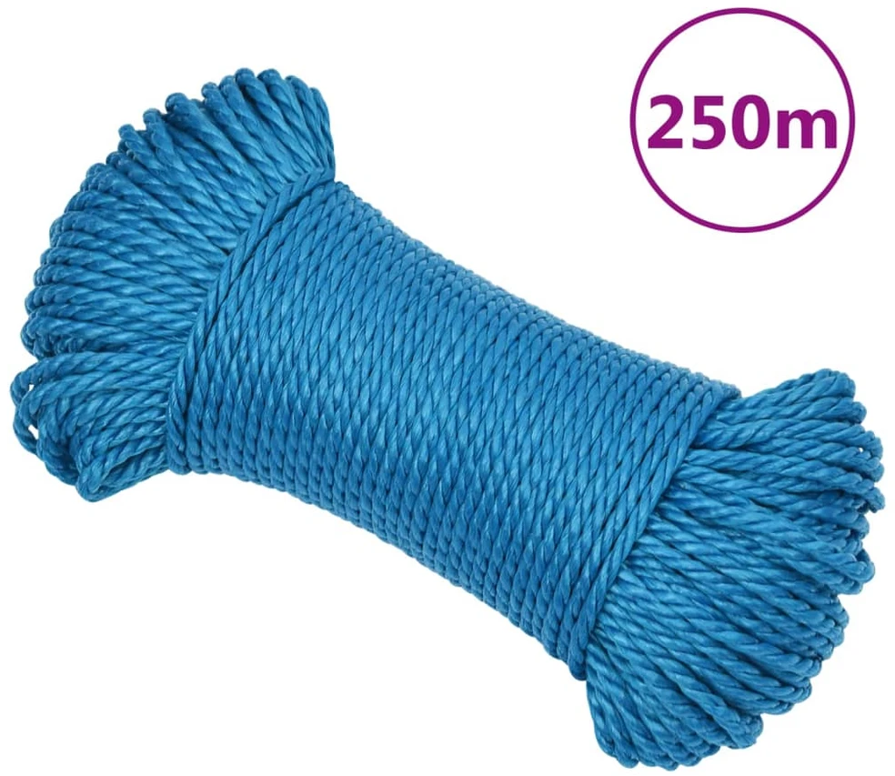 Darbo virvė, mėlynos spalvos, 6mm, 250m, polipropilenas