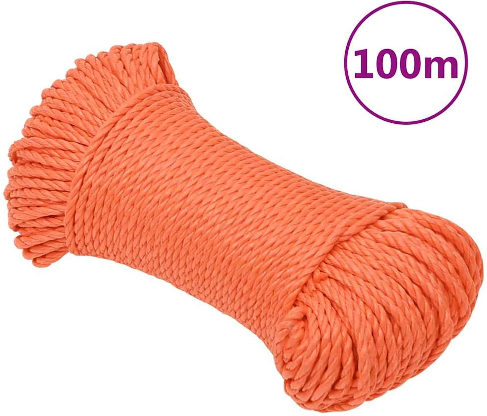 Darbo virvė, oranžinės spalvos, 3mm, 100m, polipropilenas