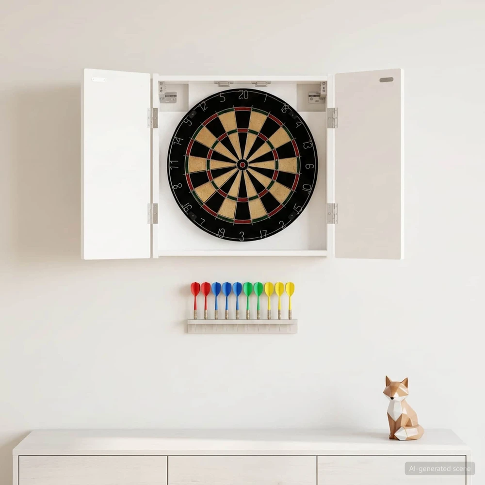 Dartboard spinta ALKMAAR Itin blizgi balta Apdirbta mediena