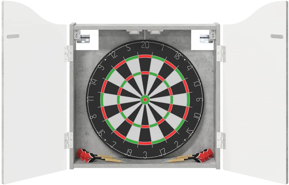 Dartboard spinta Betono pilka 56 x 12 x 63 cm Apdirbta mediena