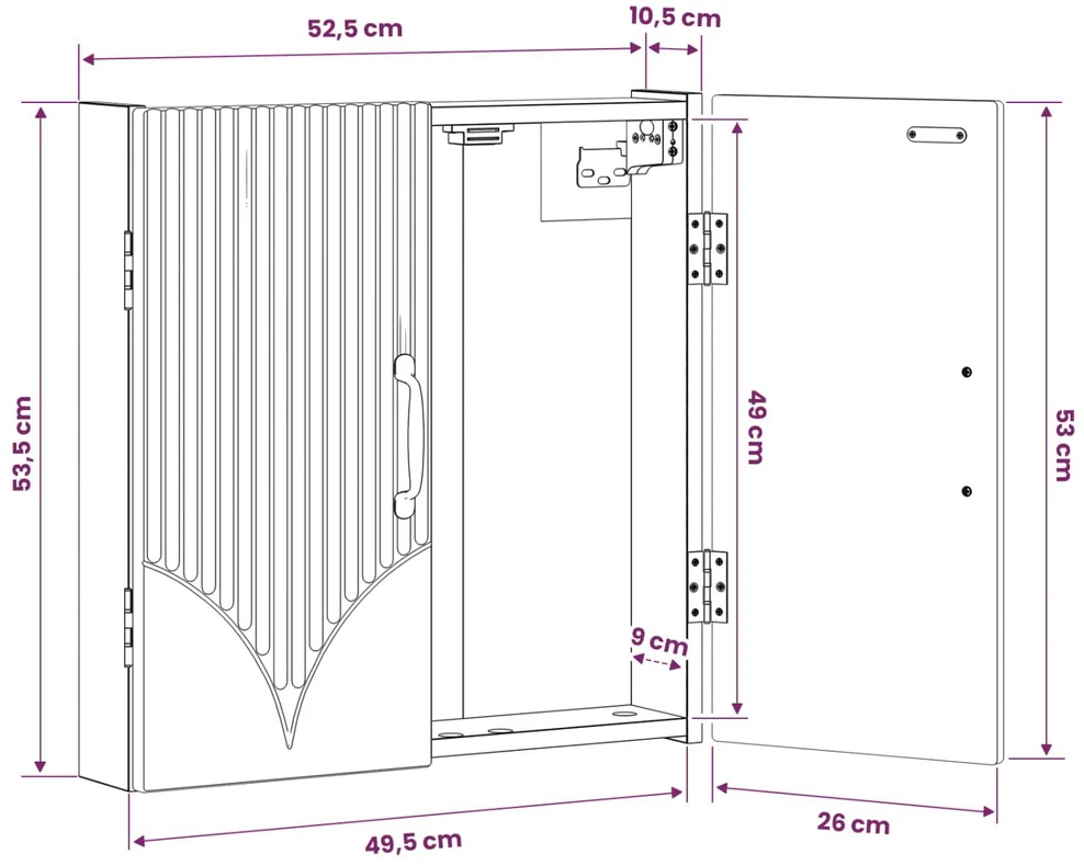 Dartboard spinta HOORN Dūminio ąžuolo 52,5 x 10,5 x 53,5 cm