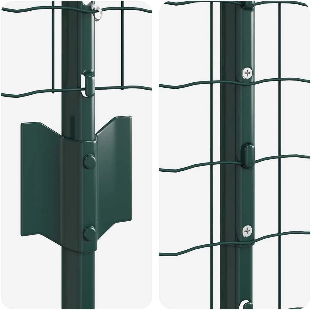 Euro tvoros su stulpu 25 x 1 m PVC dengtas plienas Žalia