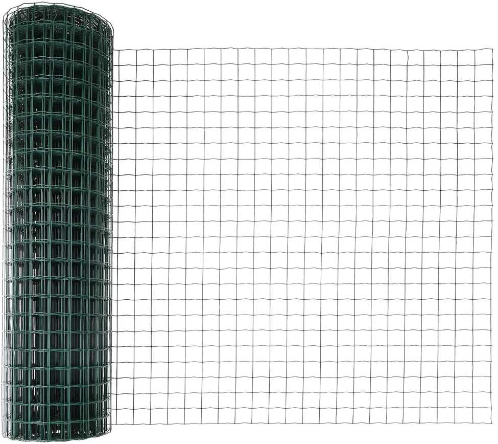 Euro tvoros su stulpu 25 x 1 m PVC dengtas plienas Žalia