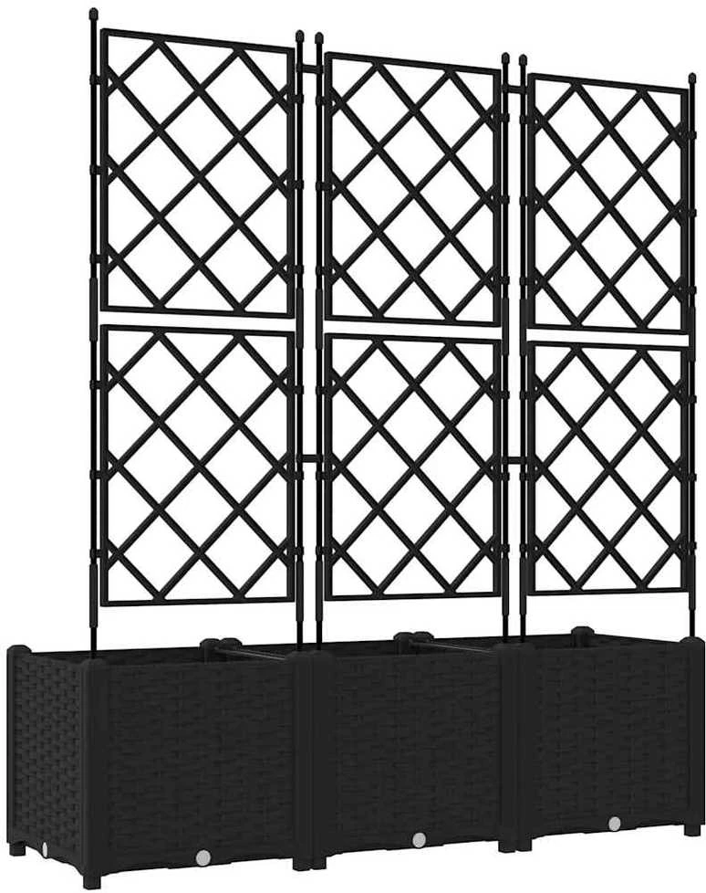 Sodo vazonas 3 vnt. Juoda 120 x 40 x 143 cm PP