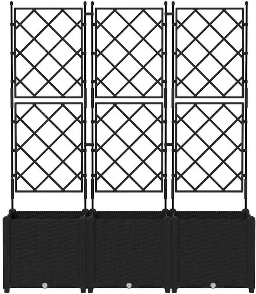 Sodo vazonas 3 vnt. Juoda 120 x 40 x 143 cm PP