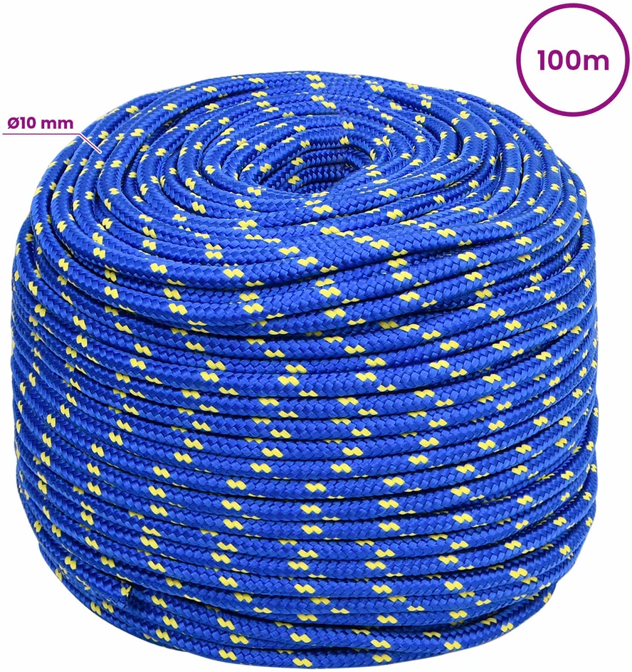 Daugiafunkcinė buitinė virvė 10 mm 100 m Mėlyna PP