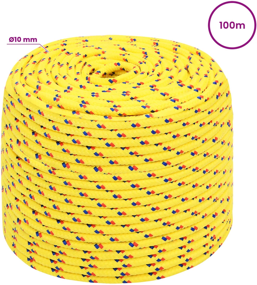 Daugiafunkcinė buitinė virvė 10 mm 100 m Geltona PP