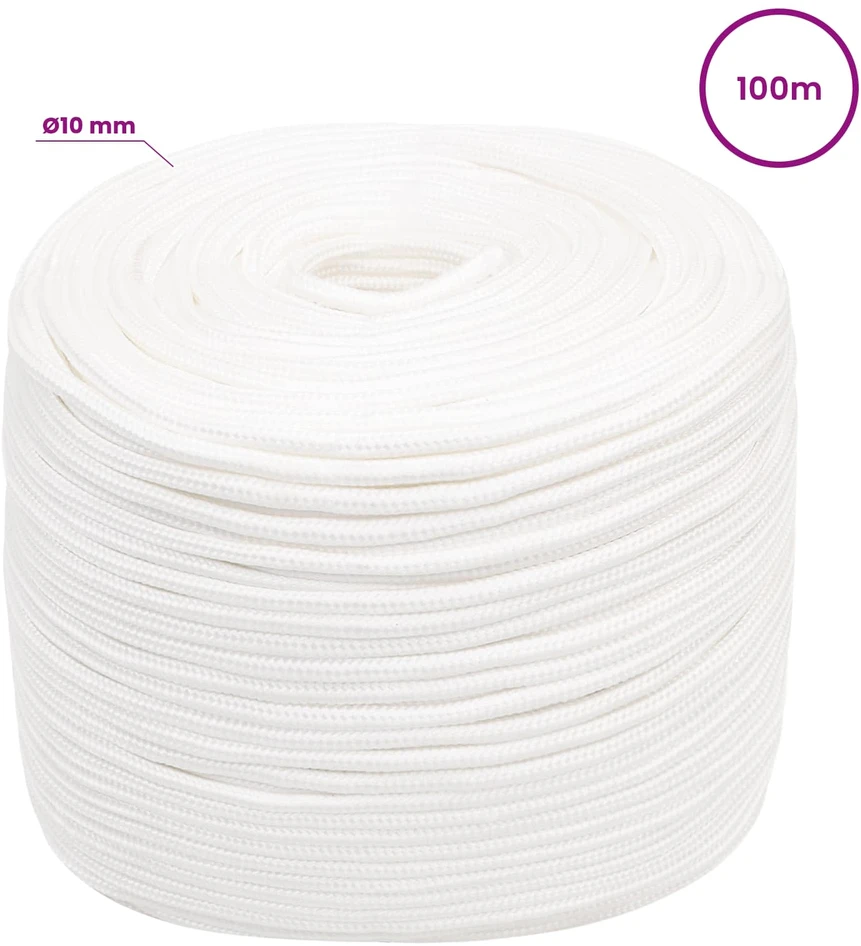 Daugiafunkcinė buitinė virvė 10 mm 100 m Balta PP