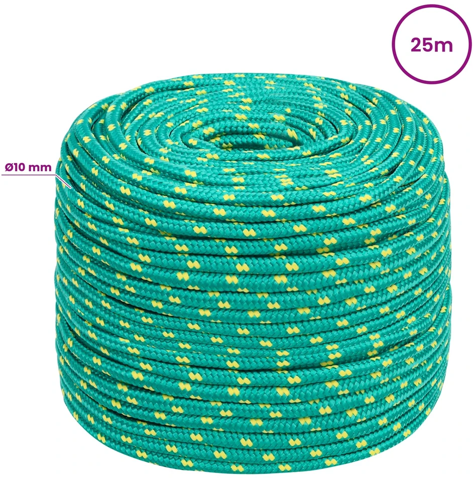 Daugiafunkcinė buitinė virvė 10 mm 25 m Žalia PP