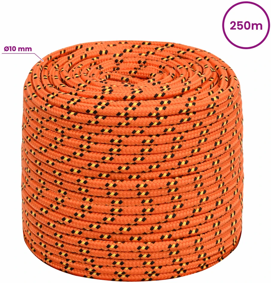 Daugiafunkcinė buitinė virvė 10 mm 250 m Oranžinė PP