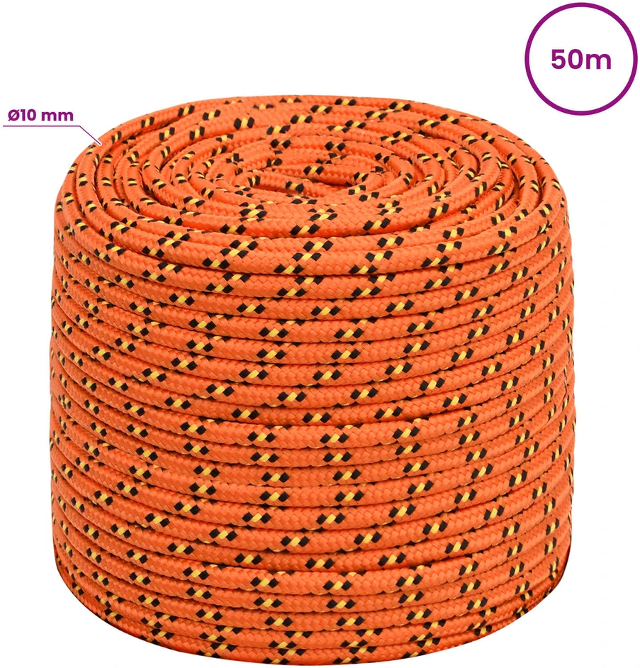 Daugiafunkcinė buitinė virvė 10 mm 50 m Oranžinė PP