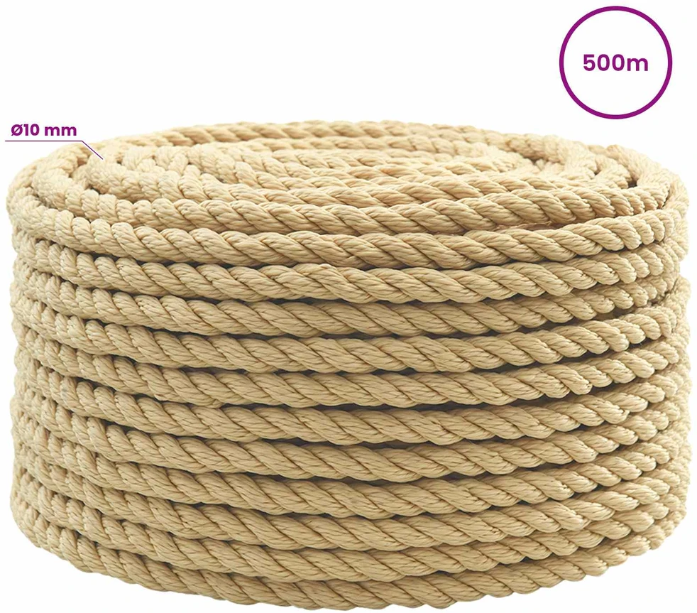 Daugiafunkcinė buitinė virvė 10 mm 500 m Natūrali PP