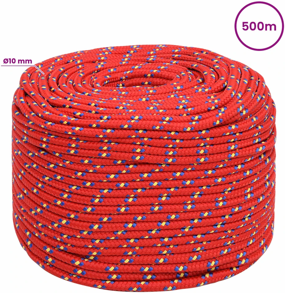 Daugiafunkcinė buitinė virvė 10 mm 500 m Raudona PP