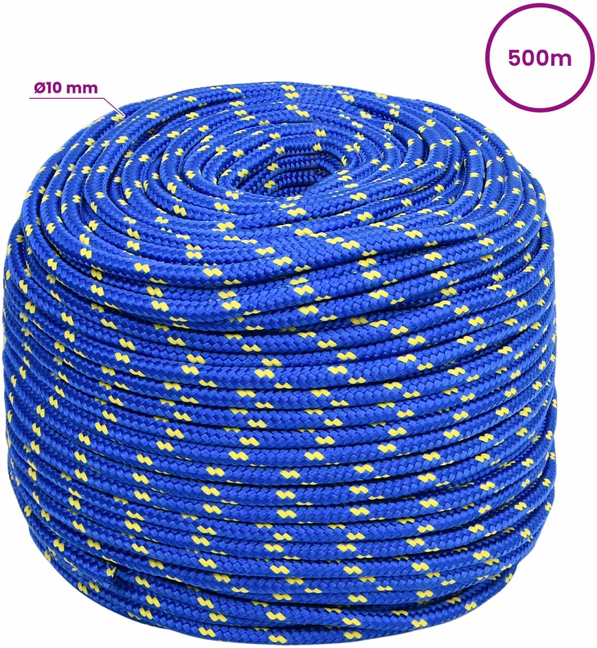 Daugiafunkcinė buitinė virvė 10 mm 500 m Mėlyna PP