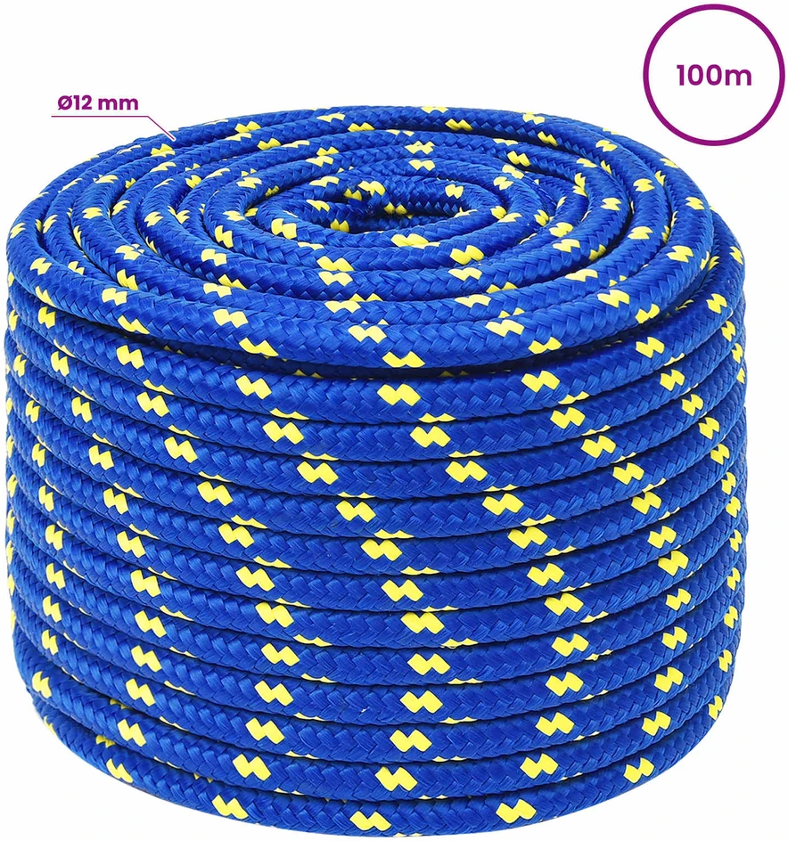 Daugiafunkcinė buitinė virvė 12 mm 100 m Mėlyna PP