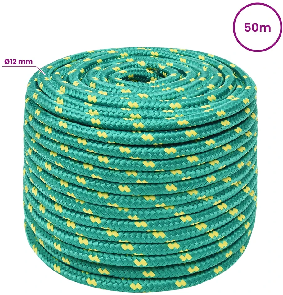Daugiafunkcinė buitinė virvė 12 mm 50 m Žalia PP