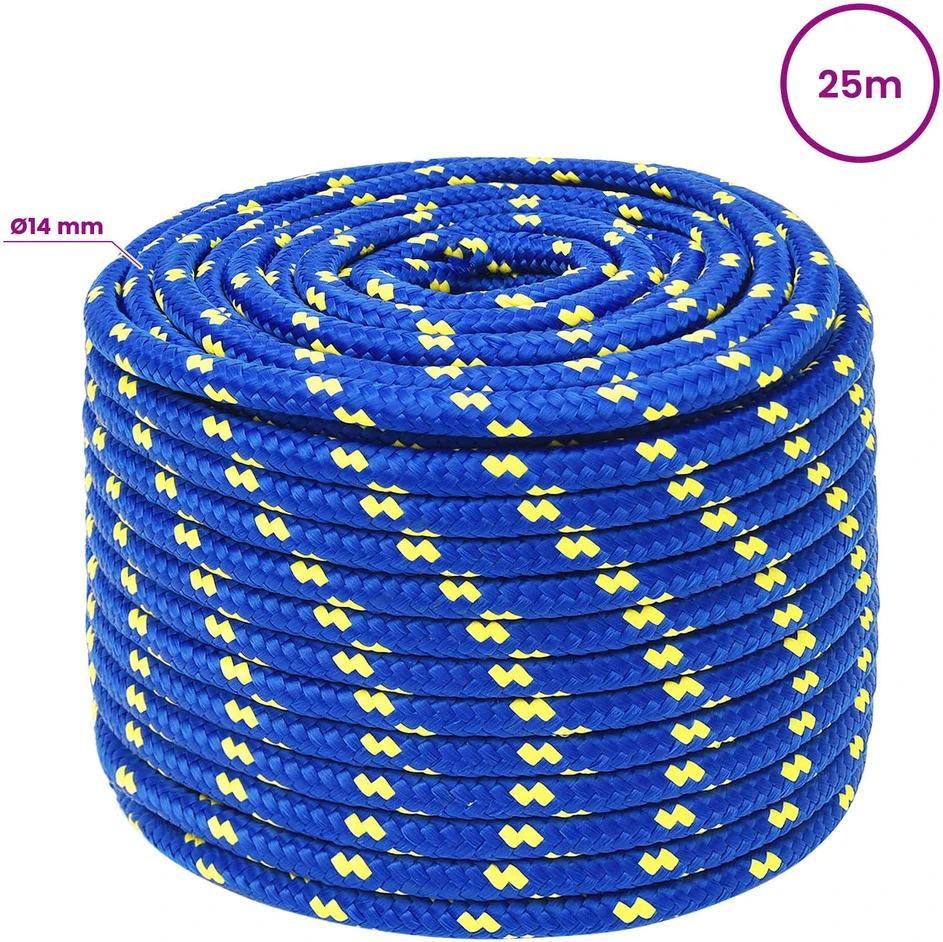 Daugiafunkcinė buitinė virvė 14 mm 25 m Mėlyna PP