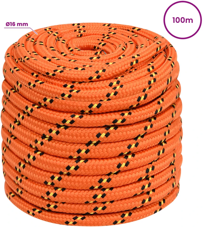 Daugiafunkcinė buitinė virvė 16 mm 100 m Oranžinė PP
