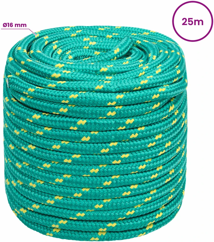 Daugiafunkcinė buitinė virvė 16 mm 25 m Žalia PP