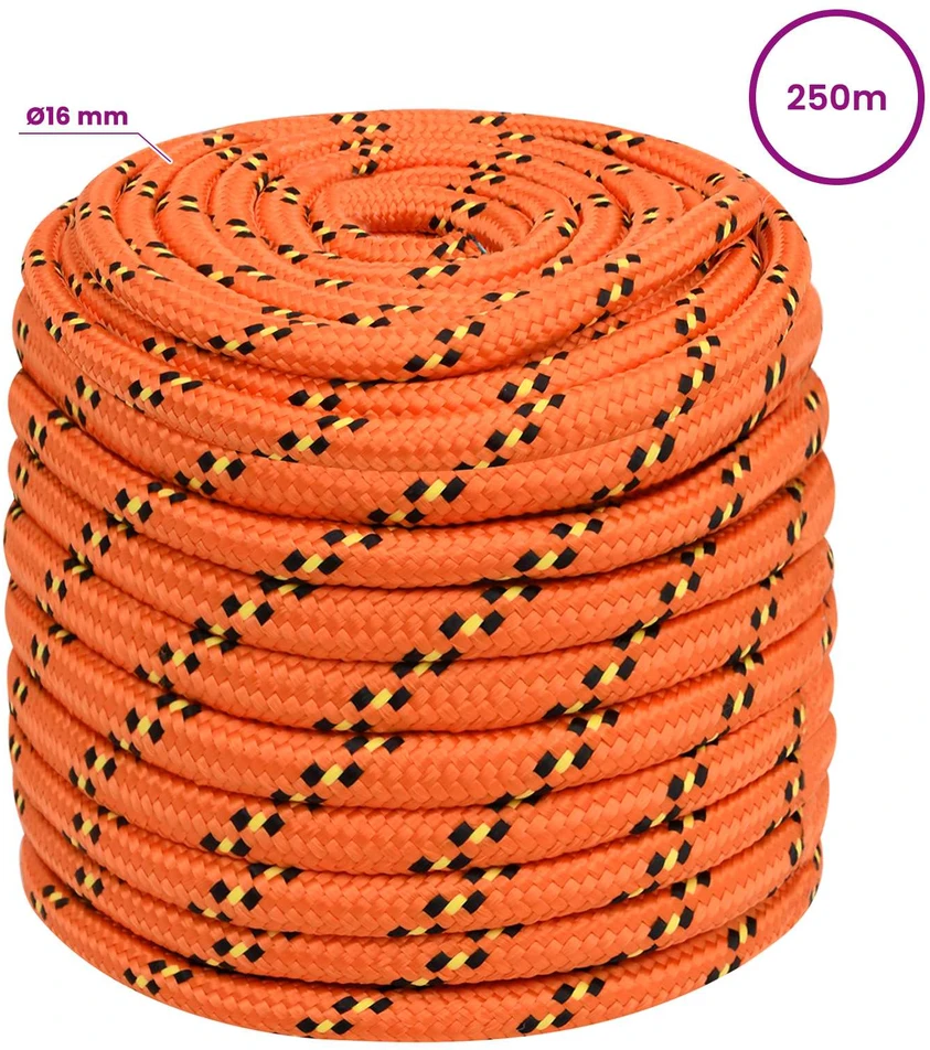 Daugiafunkcinė buitinė virvė 16 mm 250 m Oranžinė PP