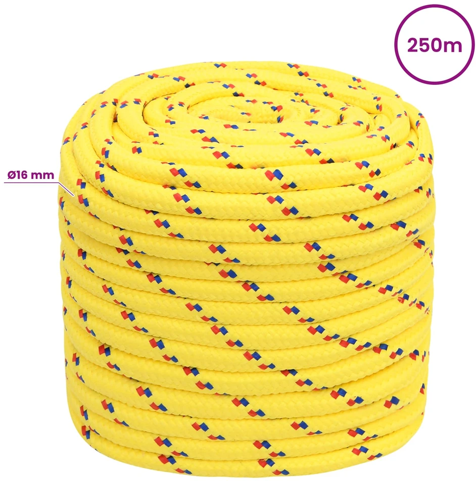 Daugiafunkcinė buitinė virvė 16 mm 250 m Geltona PP