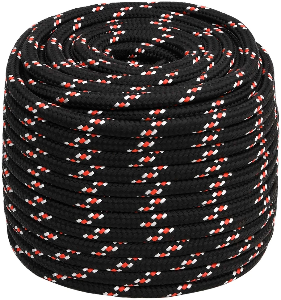 Daugiafunkcinė buitinė virvė 18 mm 25 m Juoda ir raudona PP