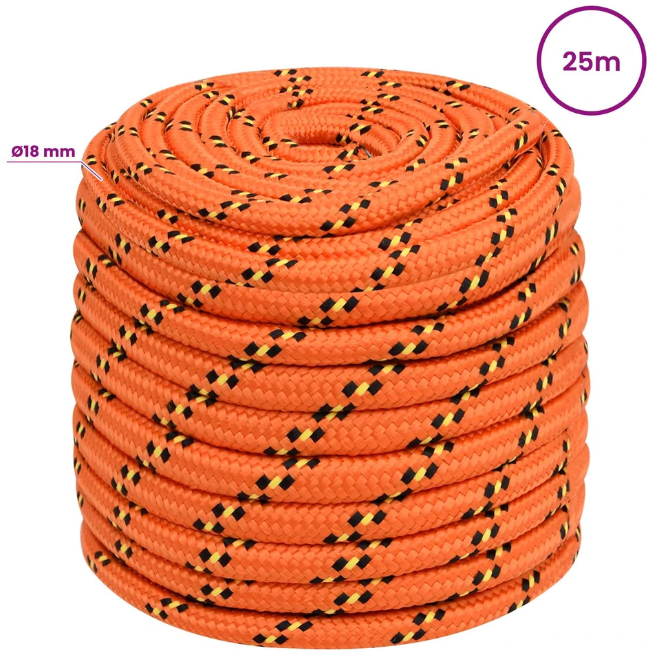 Daugiafunkcinė buitinė virvė 18 mm 25 m Oranžinė PP