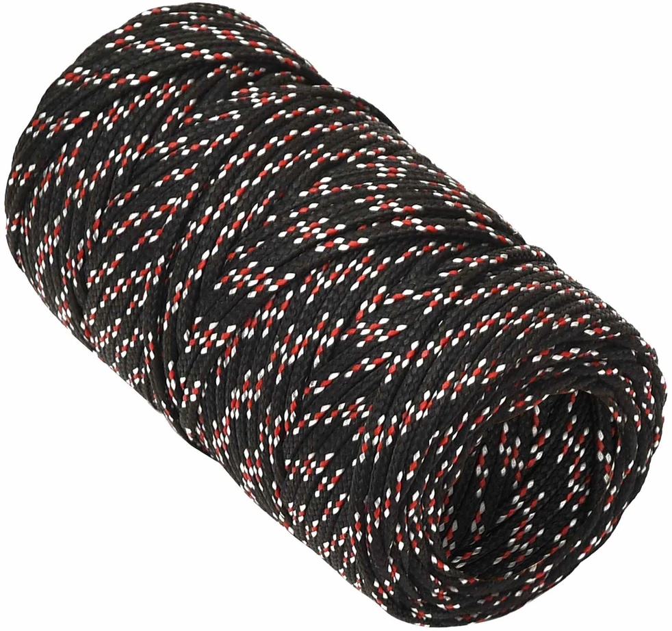 Daugiafunkcinė buitinė virvė 2 mm 100 m Juoda ir raudona PP