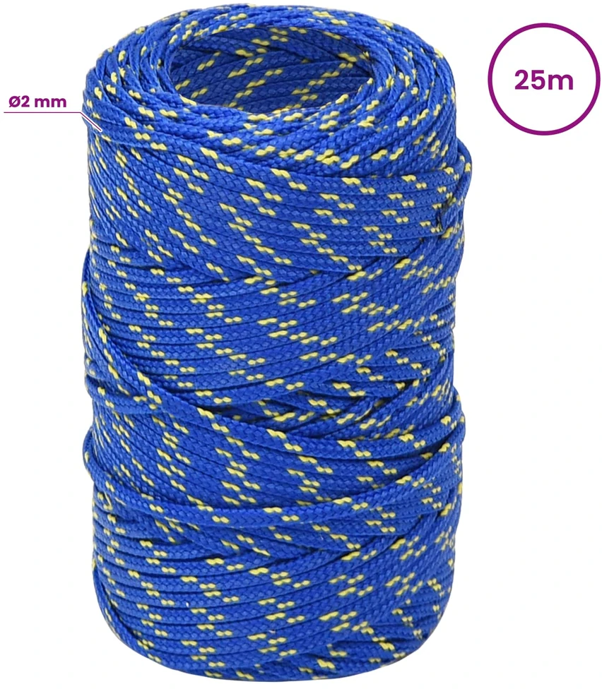 Daugiafunkcinė buitinė virvė 2 mm 25 m Mėlyna PP