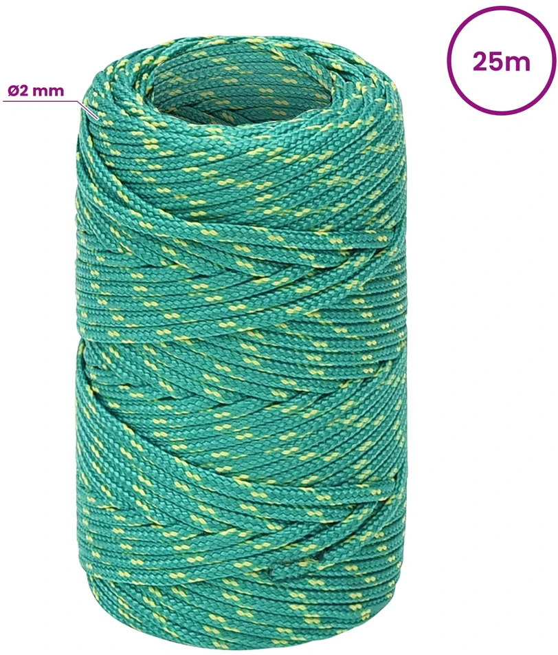 Daugiafunkcinė buitinė virvė 2 mm 25 m Žalia PP