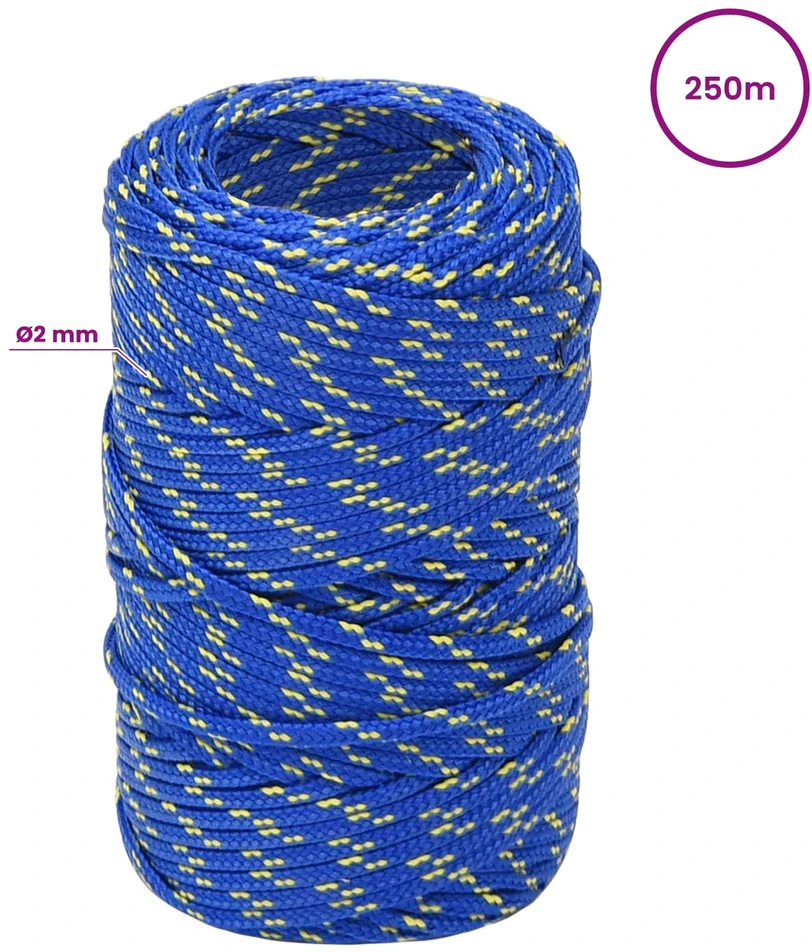 Daugiafunkcinė buitinė virvė 2 mm 250 m Mėlyna PP