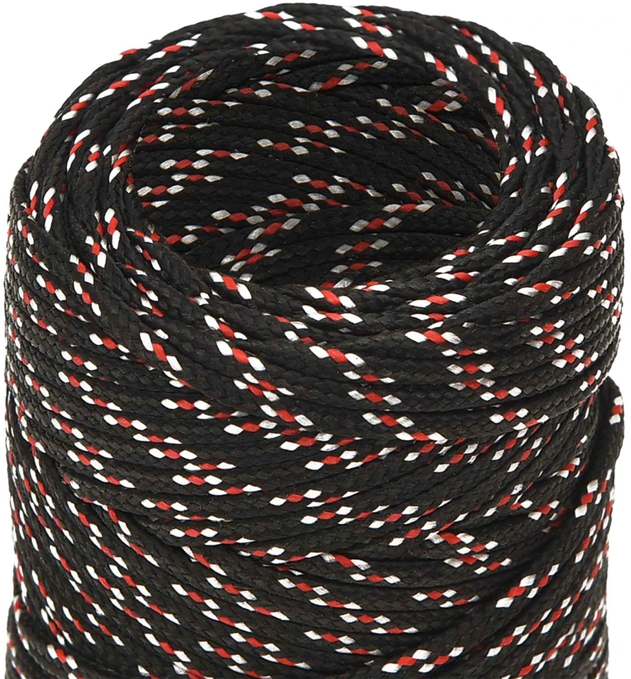 Daugiafunkcinė buitinė virvė 2 mm 250 m Juoda ir raudona PP