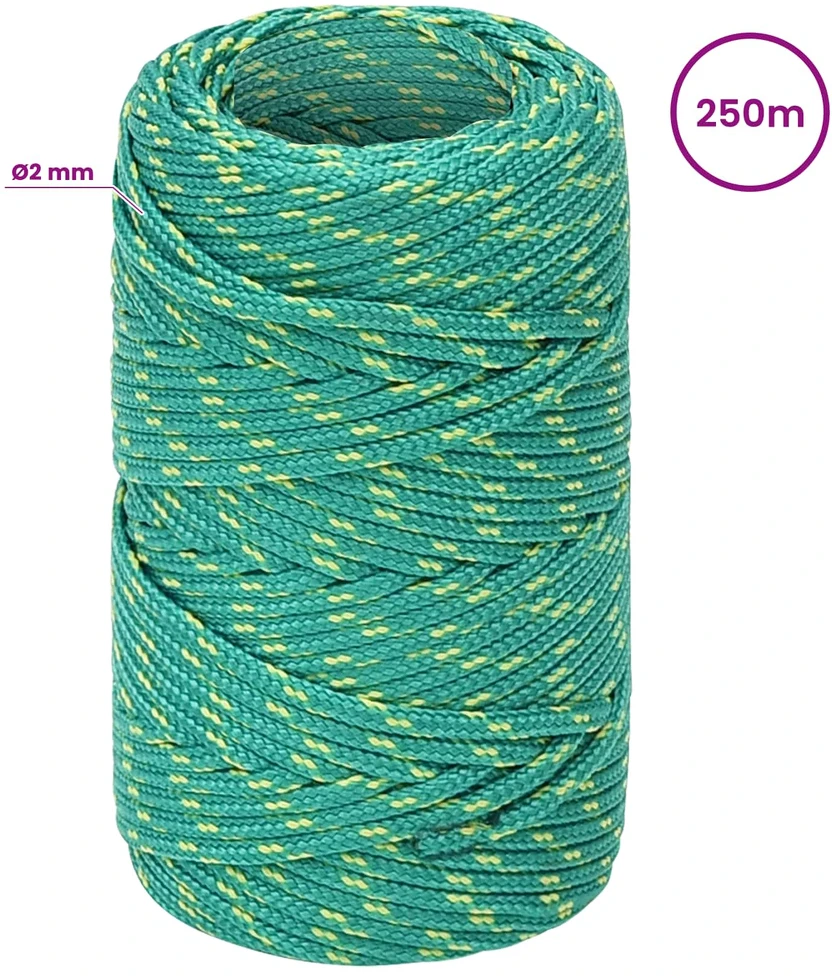 Daugiafunkcinė buitinė virvė 2 mm 250 m Žalia PP