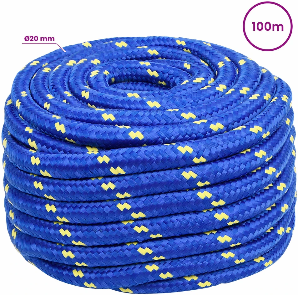 Daugiafunkcinė buitinė virvė 20 mm 100 m Mėlyna PP