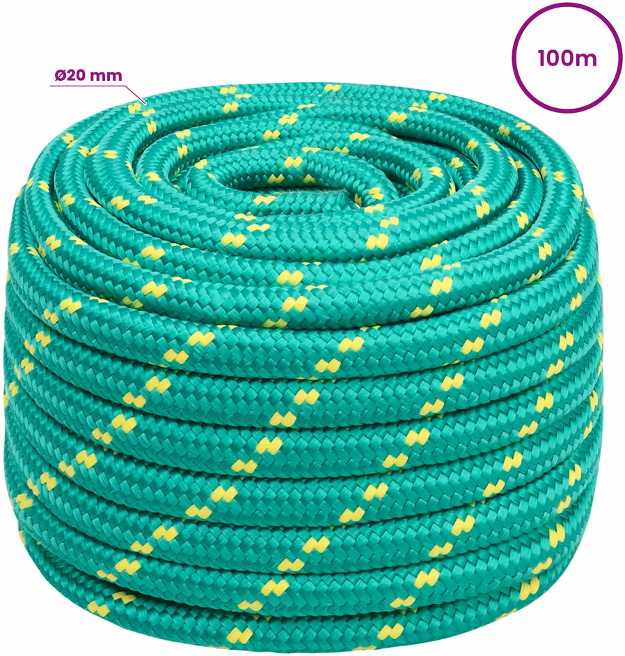 Daugiafunkcinė buitinė virvė 20 mm 100 m Žalia PP