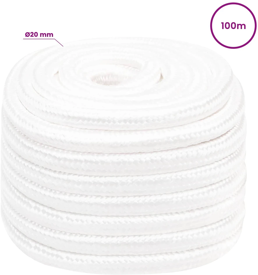 Daugiafunkcinė buitinė virvė 20 mm 100 m Balta PP