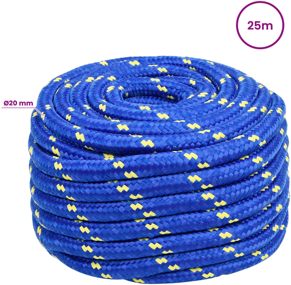 Daugiafunkcinė buitinė virvė 20 mm 25 m Mėlyna PP