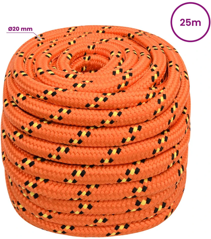 Daugiafunkcinė buitinė virvė 20 mm 25 m Oranžinė PP