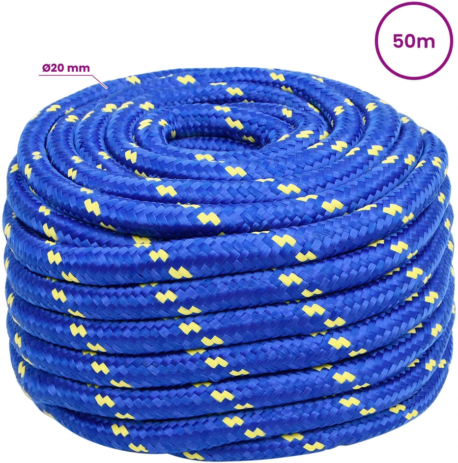 Daugiafunkcinė buitinė virvė 20 mm 50 m Mėlyna PP