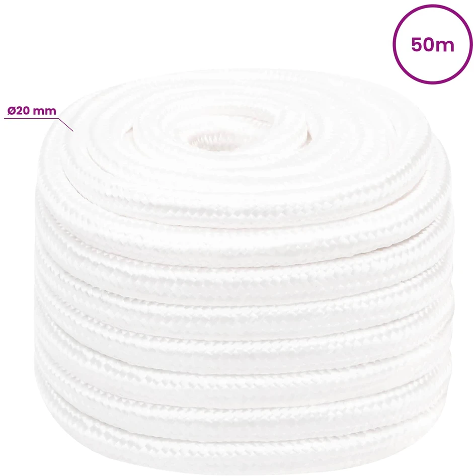 Daugiafunkcinė buitinė virvė 20 mm 50 m Balta PP